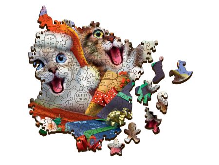 PUZZLE 500 PIECES EN BOIS -  FESTIVE CATS