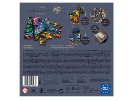 PUZZLE 500 PIECES EN BOIS - COLORFUL PUPPY