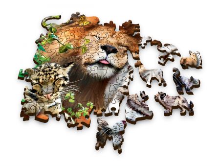 PUZZLE 500 PIECES EN BOIS - WILD CATS IN THE JUNGLE